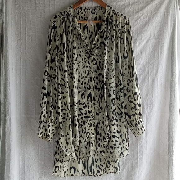 Melissa McCarthy Seven7 Silk Print Tunic Top - Picture 1 of 6